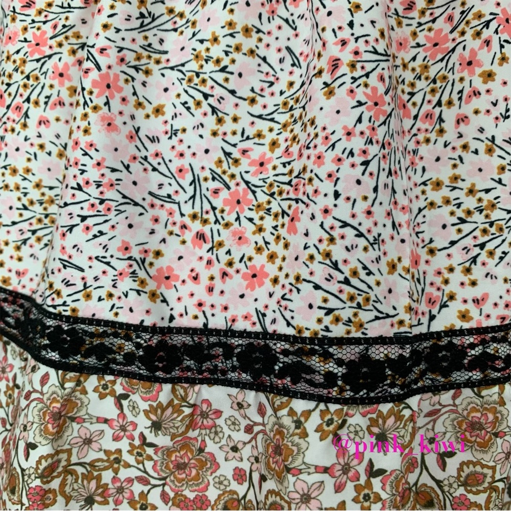 H Halston Floral and Lace Washed Satin Maxi Skirt - Picture 11 of 12